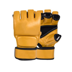 Guantes de Boxeo MMA para Hombre y Mujer, Transpirables, Color Amarillo, 14oz, Logotipo Personalizado, Entrenamiento de MMA y Fisicoculturismo - Product Image 1