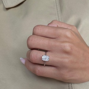 Anillo de Compromiso Solitario con Diamante Cultivado en Laboratorio de Corte Cojín de 2.50 Quilates, Oro Sólido de 14K, Certificado IGI, Regalo de Lujo para Aniversario de Bodas - Product Image 1