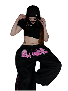 OEM High Quality Winter Cyberpunk <b>Tracksuit</b> Men <b>Women</b> Custom <b>Purple</b> Gradient Print Black Hooded Vintage Washed Loose Sweatsuit - Product Image 5