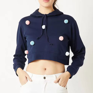 Sweat-shirt à capuche court surdimensionné pour femme, pull décontracté à manches longues avec cordon de serrage, style streetwear confortable - Product Image 6