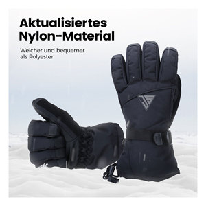 Gants en cuir chauffants imperméables et coupe-vent pour hommes et femmes, pour le ski, le cyclisme, avec batterie rechargeable pour l'hiver - Product Image 2