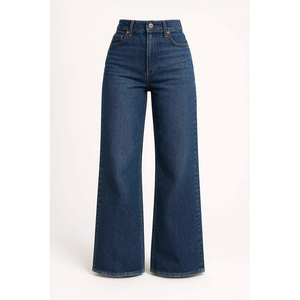 Pantalon en jean taille haute bleu clair à jambe large pour homme, décontracté, en coton délavé, respirant, avec braguette boutonnée, style printemps - Product Image 4
