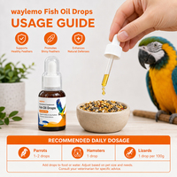 Gouttes d'huile de poisson Waylemo pour tortues et lézards, santé de la peau des reptiles, soutien articulaire, stimulant immunitaire, complément alimentaire 30 ml