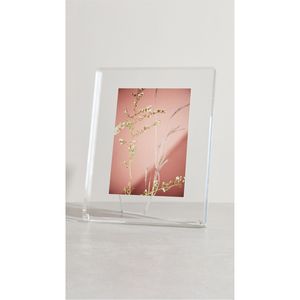 Cadre photo transparent en acrylique en forme de T de qualité supérieure, base en bois, support de menu minimaliste pour table, présentoir de photos de mariage - Product Image 4