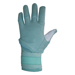 Gants de frappe de baseball en cuir vert menthe, respirants, avec paume perforée pour un contrôle optimal, support de poignet réglable, entraînement personnalisé - Product Image 5