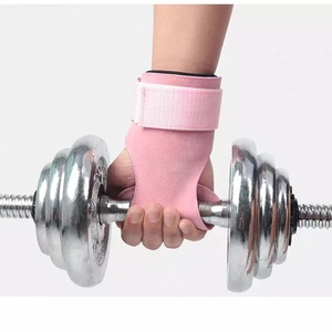 Custom Leather Weightlifting <b>Straps</b> Adjustable <b>Velcro</b> Gym Hand Grips Palm Protector Unisex Cowhide - Product Image 6