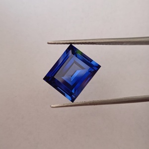 Elegante piedra preciosa suelta de zafiro azul cultivado en laboratorio, tallado cuadrado y pulido, para la fabricación de joyería de lujo, anillos, pendientes, etc. - Product Image 4