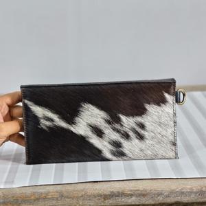 Portefeuille long en cuir véritable avec fermeture à bouton pression, multifonctionnel, unisexe, usage quotidien, style minimaliste, détail bouton noir - Product Image 3