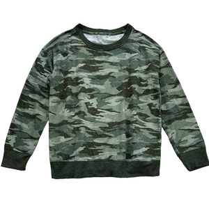 Sudadera de Cuello Redondo con Camuflaje de Corte Holgado para Hombre y Mujer, Cómodo Suéter Verde Camuflado para Uso Diario Informal - Product Image 1
