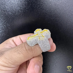 Luxury Cross Moissanite Diamond <b>Ring</b> For Men Christian <b>Statement</b> Jewelry - Product Image 3