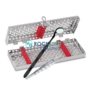 Casete de Instrumentos Dentales 2 en 1 de Acero Inoxidable ROCKMED ARTE, Autoclavable y Reutilizable, Rojo - Product Image 5