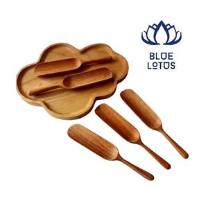 BEST-SELLER – Lot de 7 mini-cuillères écologiques en bois d'acacia de 5,8 pouces pour miel, confiture et condiments – Lavage à la main uniquement – Cuisine - Product Image 1