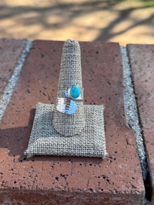 Paige Wallace Turquoise Adjustable <b>Ring</b> Sterling <b>Silver</b> Handmade Southwestern Boho <b>Statement</b> Jewelry Artisan Gift for Her - Product Image 1