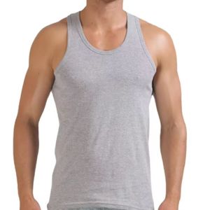 Camiseta sin mangas roja para hombre, camiseta muscular transpirable de algodón para entrenamiento en gimnasio, entrenamiento físico, ropa informal de verano - Product Image 5