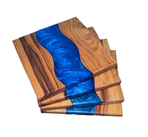 Posavasos de Madera y Resina - Posavasos Reutilizables Ecológicos Personalizables de Estilo Rústico para Cafetería, Cocina y Hogar - Product Image 5