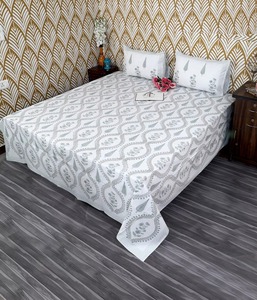 Export Quality Hand Block Print Cotton Bedsheet Indian Floral Jaipur Boho Handmade <b>King</b> <b>Size</b> Bedding Set - Product Image 5
