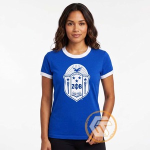 เสื้อยืดคอกลมสีน้ำเงินสำหรับผู้หญิง Zeta Phi Beta ปักลาย ทรงปกติ ผ้าฝ้าย 100% ระบายอากาศได้ดี เหมาะสำหรับใส่ลำลองในฤดูร้อน - Product Image 4