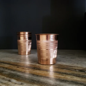 ชุดแก้วน้ำทองแดงลายโบราณ 3 ใบ แก้วโลหะทรงตรง ของขวัญสำหรับห้องครัว - Product Image 3