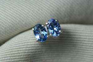 Certified Natural Tanzanite Earrings Sterling <b>Silver</b> <b>Studs</b> December Birthstone Jewelry Gift For Her Elegant Fine Jewelry - Product Image 6