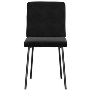 Ensemble de 4 chaises de salle à manger en velours noir, contreplaqué et métal, confortables et élégantes - Product Image 3