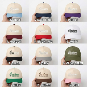 Gorras de Béisbol y Golf Personalizadas al por Mayor con Logotipo Bordado en 3D, de Dos Tonos, de Algodón, con Visera Curva y 5 Paneles, Unisex - Product Image 5