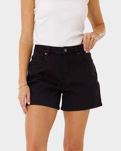 High Waisted Light Blue Denim Shorts With Drawstring <b>Elastic</b> <b>Waist</b> Loose Fit Casual Summer Style Women's Shorts - Product Image 2
