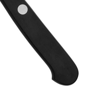Couteaux à éplucher à lame courbée avec manche noir et deux rivets, bord de coupe argenté pour l'épluchage des fruits, la découpe des légumes et l'utilisation en cuisine - Product Image 5