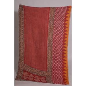 Floral Kantha <b>Quilt</b> Boho Cotton <b>Throw</b> Handmade Indian Vintage Reversible Blanket Bedspread Cozy Decor Eco-Friendly Washable - Product Image 1