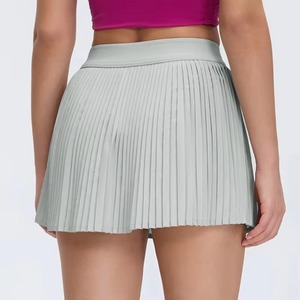 Jupe plissée personnalisée pour femme, taille haute, 2 en 1, sportive, pour la course à pied, le tennis, le paddle, le golf, le pickleball, avec poche - Product Image 1