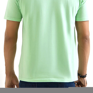 Men's Regular Fit Solid <b>Mint</b> <b>Green</b> 100% Cotton Short Sleeve O-Neck Front Logo Eco-Friendly Casual T-Shirt - Product Image 6