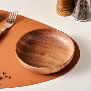 Plat de service classique en bois naturel fait main, décoratif pour fruits, salades et collations, vaisselle artisanale en bois, décoration d'intérieur, fête - Product Image 6