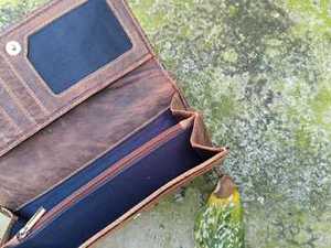 Premium Quality 100% Genuine Leather Durable Waterproof Embroidery Floral Tooled Carved Portable Women's Card Holder Hand <b>Wallet</b> - Product Image 4