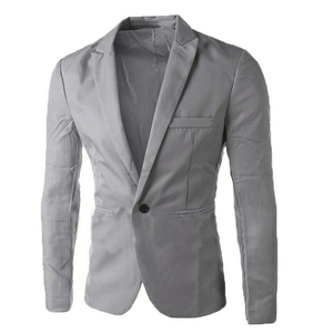 Men Long Sleeve Lapel <b>Suit</b> Fashion Solid Slim One <b>Button</b> Male Business Wedding <b>Suit</b> <b>Button</b> Buckle Formal Jacket - Product Image 3