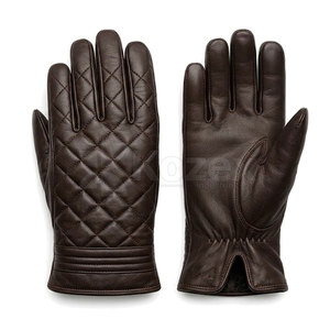 Gants d'hiver pour hommes en cuir doublés de laine, légers, écologiques, compatibles avec les écrans tactiles, pour les sports de plein air, la randonnée, la conduite - Product Image 4