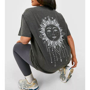 Camiseta de Verano para Mujer de Alta Calidad, 220 g/m², Hombros Caídos, con Logotipo Bordado, 100% Algodón, Cuello Redondo - Product Image 3