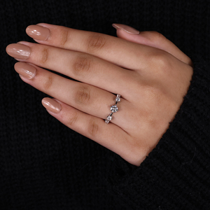 Round Cut Moissanite Wedding <b>Ring</b> Minimalist Diamond Band Stackable Engagement <b>Ring</b> Women Fine Jewelry - Product Image 5