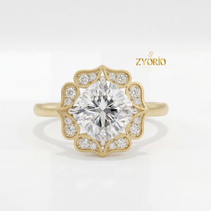 Vintage Luxury <b>Cushion</b> Cut Lab Grown Diamond VVS2 Clarity 1 CT Engagement Ring 925 Silver Halo <b>Flower</b> Style Wedding Party Women - Product Image 6