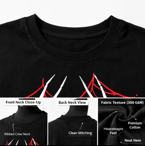 Camiseta Casual Unisex de Jersey 100% Algodón de 180g, Fabricación OEM Personalizada, Biowash, Suave, con Agujeros de Red de Araña, Apliques Ecológicos y Cuentas - Product Image 4