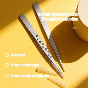 Stainless Steel <b>Eyelash</b> Tweezers Set Smooth Tip Precision For <b>Eyelash</b> <b>Application</b> - Product Image 3