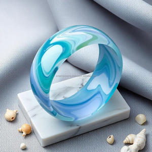 Oceanic <b>Charm</b> Resin Bangle for Women Handcrafted 3D Design with Elegant Swirl Patterns Stylish Jewelry for Daily Wear - Product Image 2