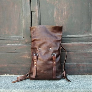 Outdoor Leisure Leather <b>Roll</b> Top Bag Weekend Travel Rucksack For Wholesale Sporting Goods LTBP-0291 - Product Image 1