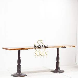 Mesa de Centro Plegable de Madera Maciza de Acacia con Borde Natural, Diseño Industrial Rústico SUREN SPACE - Product Image 1