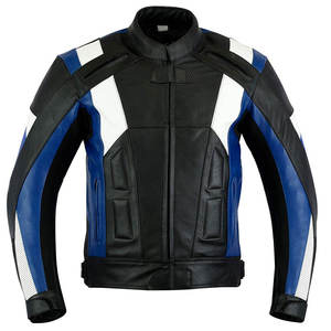 Blouson de moto en cuir PU pour homme SASPORTS LEAGUE, respirant, écologique, décontracté, col montant, logo frontal, idéal pour l'hiver - Product Image 4