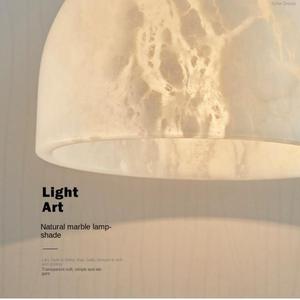 Luminaire suspendu en marbre de style nordique moderne et luxueux, pour chevet, restaurant, comptoir de bar, éclairage solaire - Product Image 6