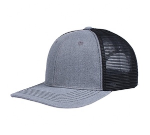 Casquette de camionneur personnalisée de haute qualité 5 panneaux en daim bleu casquettes en maille brodée en 3D logo mode cyclisme plage en plein air - Product Image 3