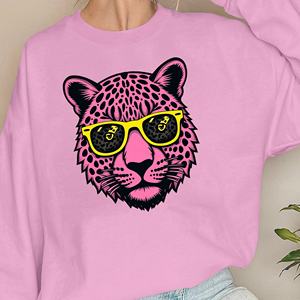 Gafas de sol estilizadas Rosa cabeza de leopardo sudaderas de mujer - Product Image 3
