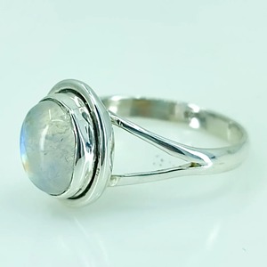 Rainbow <b>Moonstone</b> <b>Ring</b> 925 Sterling Silver Handmade Statement Promise <b>Ring</b> for Women Boho Oval June Birthstone Jewelry - Product Image 3