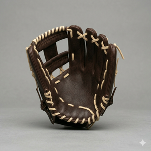 Gant de baseball en cuir H-Web pour droitier, à doigts entiers, avec fermeture auto-agrippante et sangle de poignet réglable, pour outfield, adulte, toutes saisons - Product Image 1