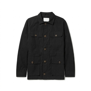 Men's Cotton/Polyester Waxed Canvas Jacket Waterproof Breathable Lightweight Big Pockets Front Logo Plaid Pattern Casual Winter - Product Image 3