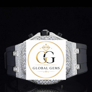 Good Quality Hip Hop Jewelry Moissanite Diamond White Yellow Dial Watch Stainless Steel Band Glass Available at Export Price - Product Image 3